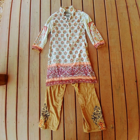 Boho Hippie Yogi India Buddhist SET Tunic/Pants - Picture 3 of 8